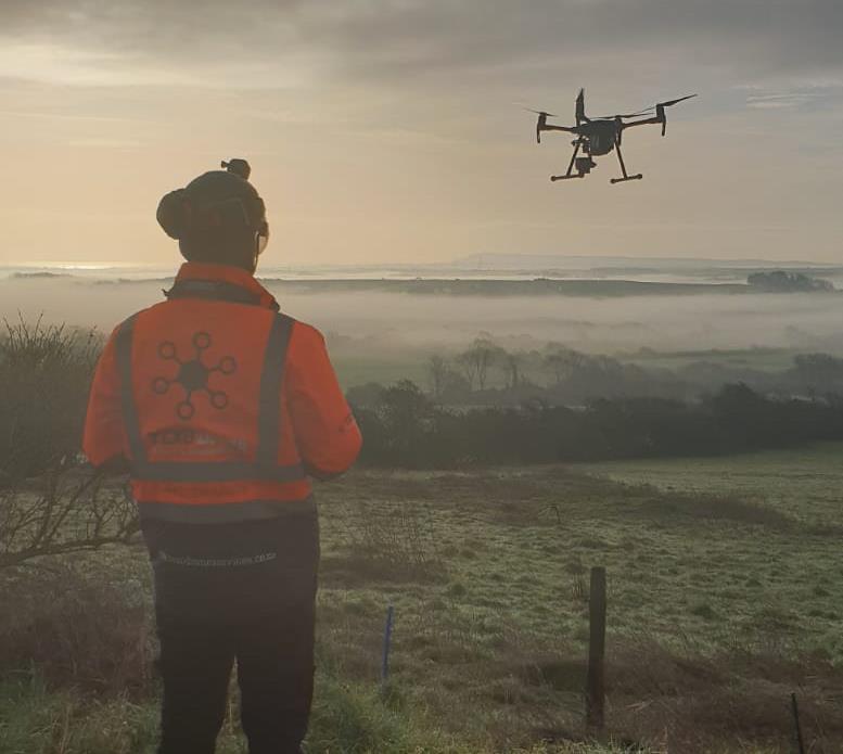 Survey of trunk mains via drone for leak investigation
